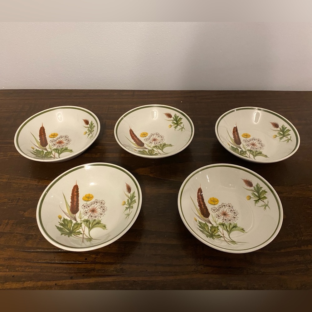 Vintage Johnson Brothers Brookside Pattern Small Bowls - Set of 5